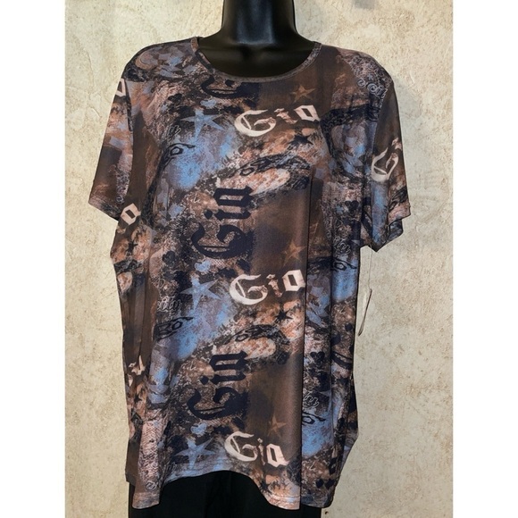 gemstone Tops - Gemstone Multicolor Graphic Sheet Top